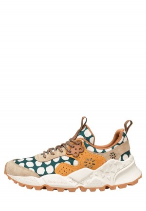 Flower Mountain Kotetsu Sneakers Dame Beige Grøn | PTR4681GK