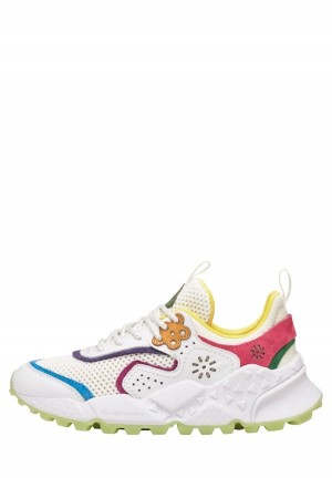 Flower Mountain Kotetsu Sneakers Dame Hvide Fuchsia | QAJ2942EQ