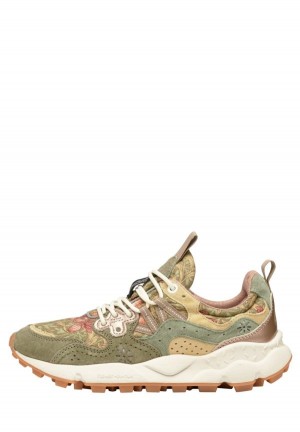 Flower Mountain Yamano 3 Sneakers Dame Grøn Beige | JOS1839XG