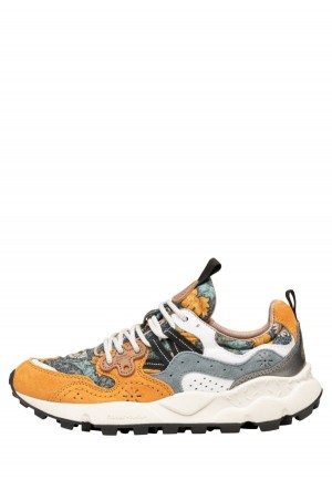 Flower Mountain Yamano 3 Sneakers Dame Orange Lyseblå | RDG256IY