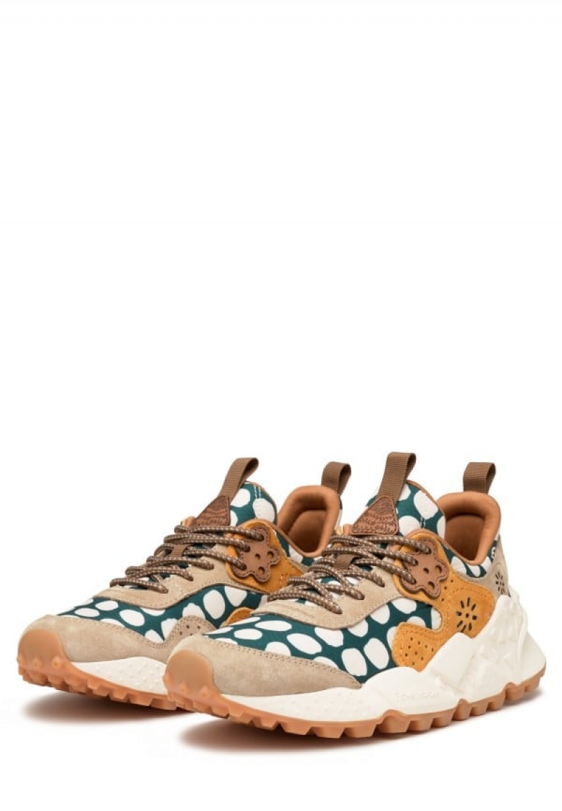 Flower Mountain Kotetsu Sneakers Dame Beige Grøn | PTR4681GK