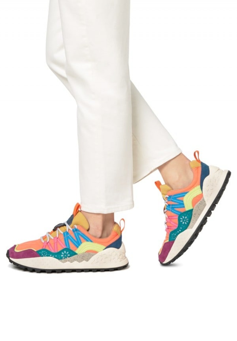 Flower Mountain Washi Sneakers Dame Orange Lilla | WDU5477KV