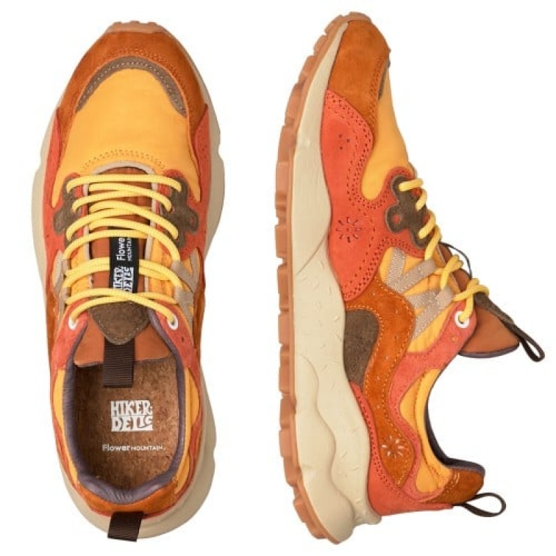 Flower Mountain Yamano 3 Hkdelic Sneakers Herre Brune Orange | YCZ6752GV