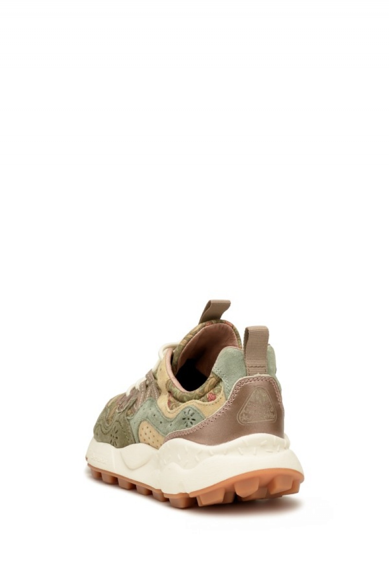 Flower Mountain Yamano 3 Sneakers Dame Grøn Beige | JOS1839XG