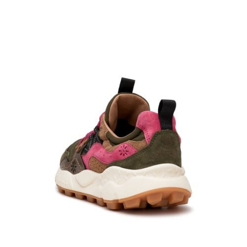 Flower Mountain Yamano 3 Sneakers Dame Grøn Lyserød Brune | ABG7098PW