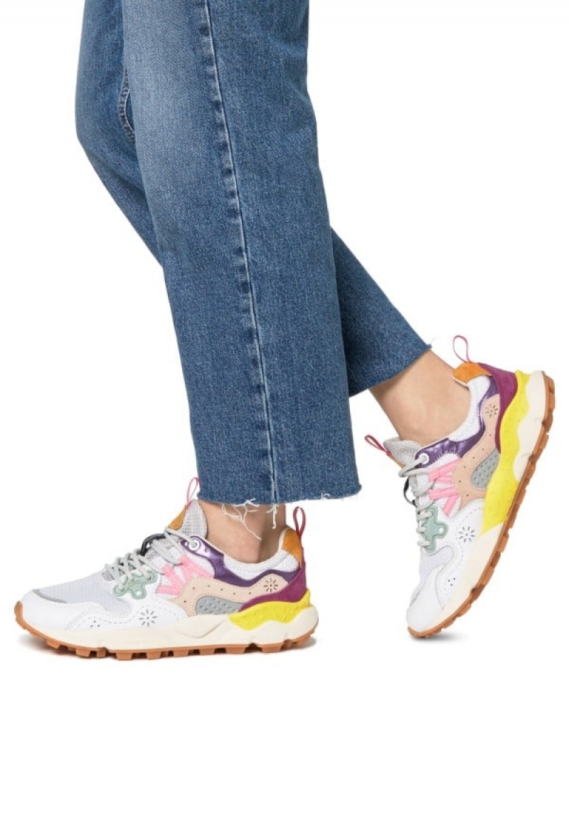 Flower Mountain Yamano 3 Sneakers Dame Hvide Lilla | YPB4532TL