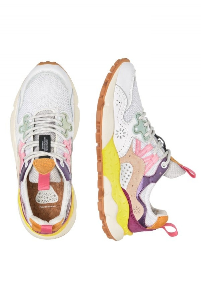 Flower Mountain Yamano 3 Sneakers Dame Hvide Lilla | YPB4532TL