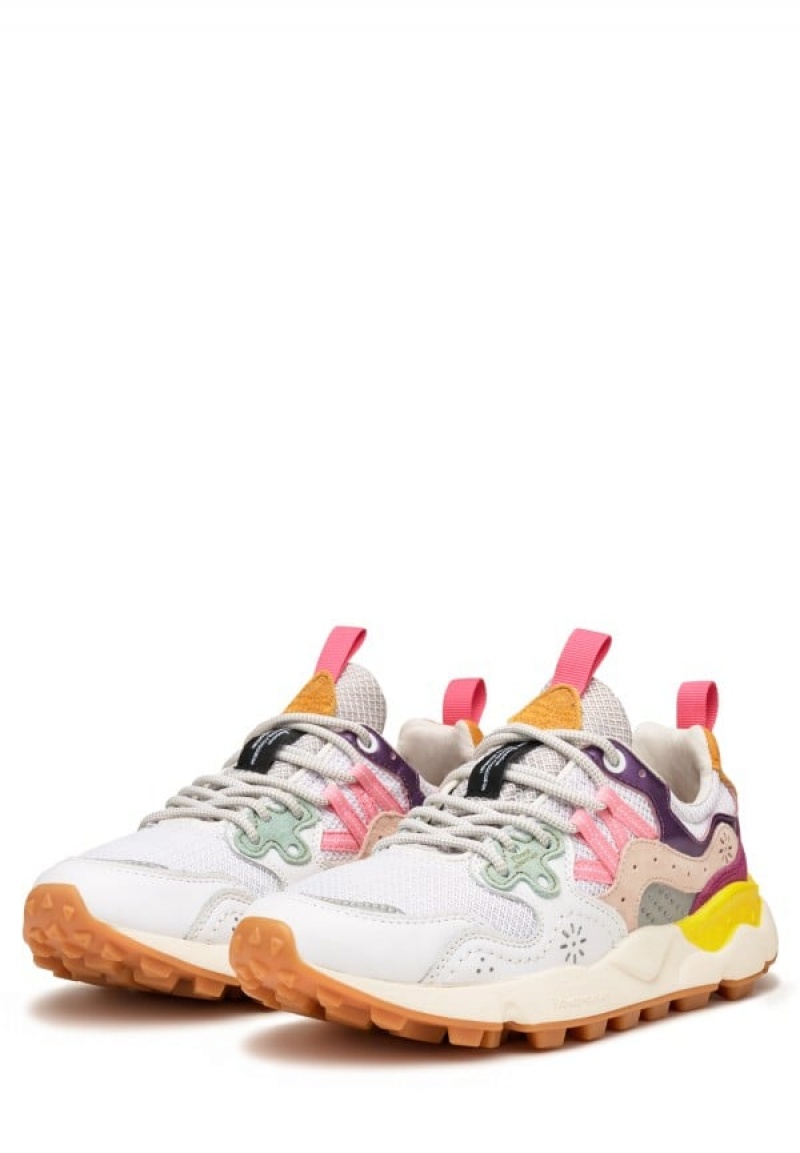 Flower Mountain Yamano 3 Sneakers Dame Hvide Lilla | YPB4532TL