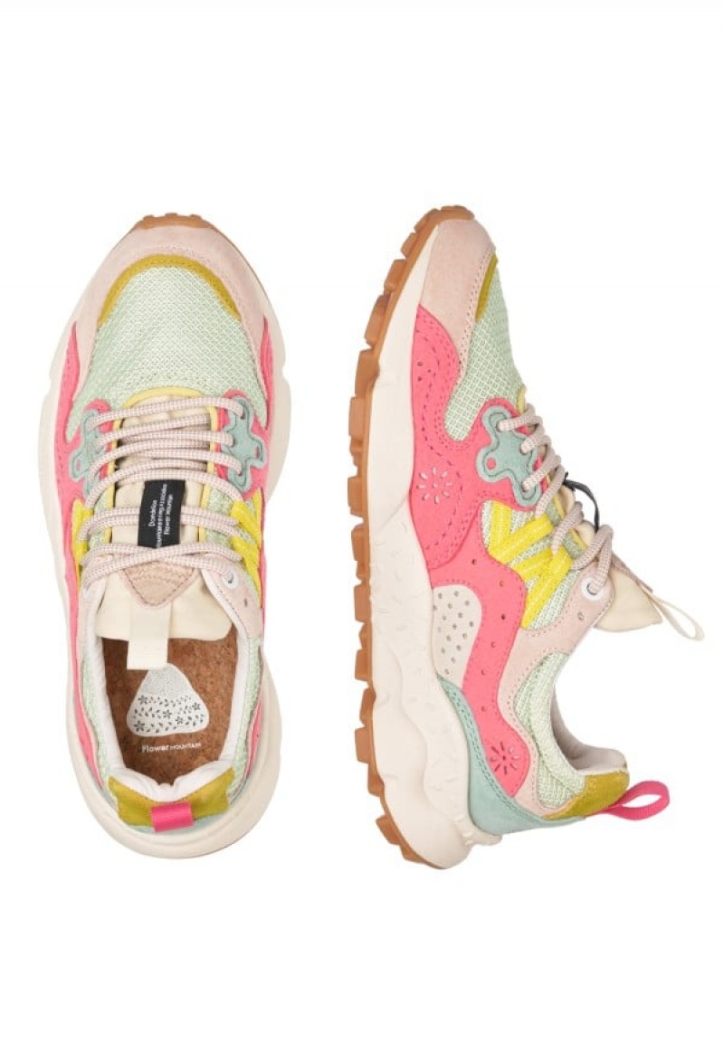 Flower Mountain Yamano 3 Sneakers Dame Lyserød Turkis | BZI5674SR