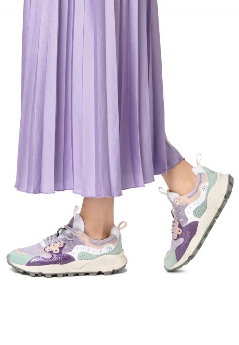 Flower Mountain Yamano 3 Sneakers Dame Lilla Turkis | RMK3061QH