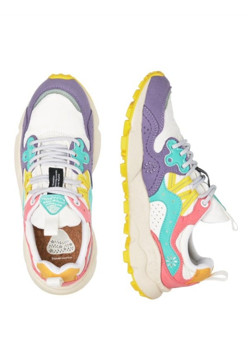 Flower Mountain Yamano 3 Sneakers Dame Lilla Hvide | IVK2723TE