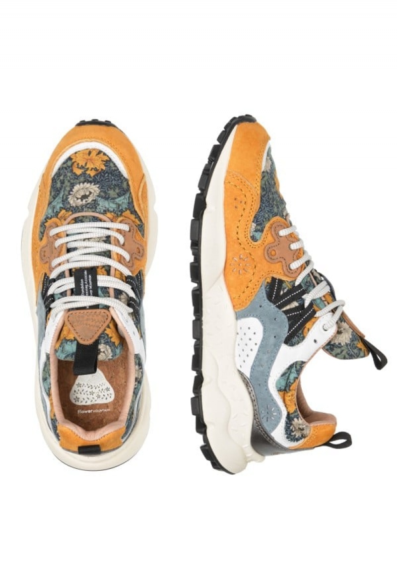 Flower Mountain Yamano 3 Sneakers Dame Orange Lyseblå | RDG256IY