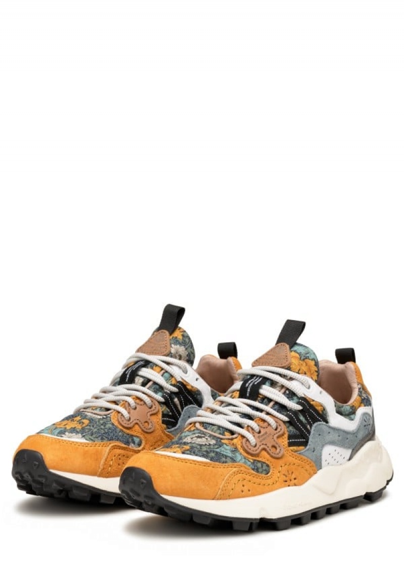 Flower Mountain Yamano 3 Sneakers Dame Orange Lyseblå | RDG256IY