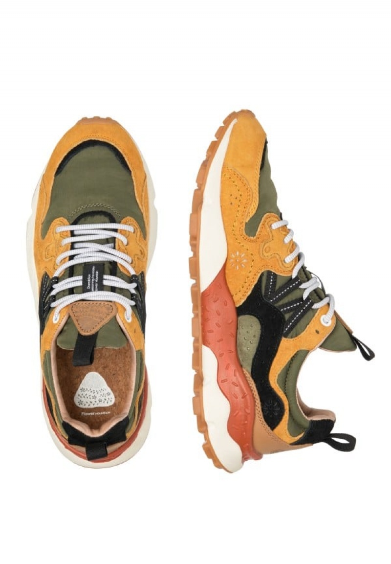 Flower Mountain Yamano 3 Sneakers Herre Orange Grøn | ZVO4729BN