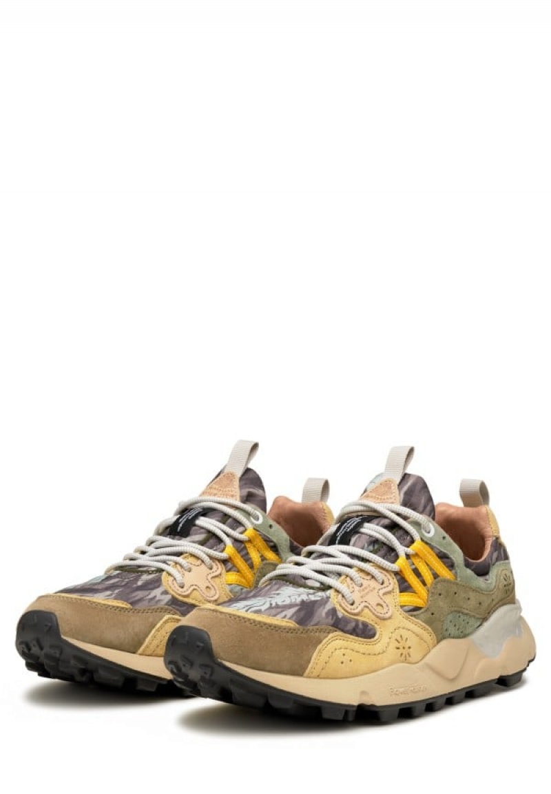 Flower Mountain Yamano 3 Sneakers Herre Grøn Beige | HTO9447BW